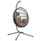 Hangstoel met standaard rattan en staal taupe