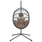 Hangstoel met standaard rattan en staal taupe