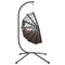 Hangstoel met standaard rattan en staal taupe