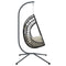 Hangstoel met standaard rattan en staal beige