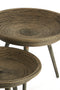 Light&living Bijzettafel S/2 Ø46x38,5+Ø56x48 cm COLON rotan bruin