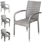 Polyrattan Stapelstoel Comfort Set van 4 kleur Grijs