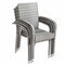 Polyrattan Stapelstoel Comfort Set van 4 kleur Grijs