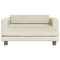 Kinderbank met voetensteun 100x50x30 cm fluweel crmekleurig