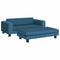 Kinderbank met voetensteun 100x50x30 cm fluweel blauw
