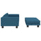 Kinderbank met voetensteun 100x50x30 cm fluweel blauw