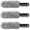 Velgenborstel - 3 Stuks Set - Grijs - Microvezel - 34cm