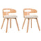 Eetkamerstoelen 2 st gebogen hout en kunstleer crmekleurig