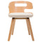Eetkamerstoelen 2 st gebogen hout en kunstleer crmekleurig