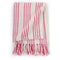 Plaid strepen 220x250 cm katoen roze en wit