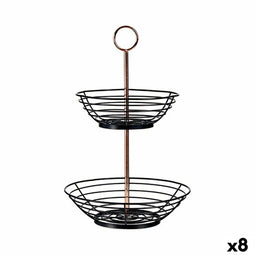 Fruitschaal Zwart Koper Ijzer 28,5 x 8,5 x 28,5 cm (8 Stuks)