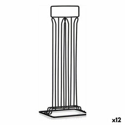 Koffiecapsule organizer Zwart Staal 15,5 x 37,5 x 10 cm (12 Stuks)