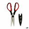 Schaar Keuken 21 x 8 x 1 cm Rood Zwart Staal Natuurlijk rubber Polypropyleen (18 Stuks)