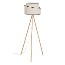 Vloerlamp Zwart Beige Hout Weefsel 60 W 220-240 V 60 x 60 x 155 cm