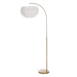 Vloerlamp Wit Gouden Metaal Veren 60 W 220-240 V 68 x 40 x 175 cm