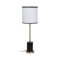 Bureaulamp Wit Zwart Gouden Ijzer Weefsel 40 W 25 x 25 x 74 cm