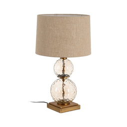 Bureaulamp Gouden Linnen Metaal Kristal 60 W 220-240 V 40,5 x 40,5 x 69 cm