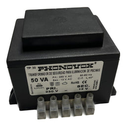Safety transformer for swimming pool lighting PHONOVOX tp31050 50 VA 12 V 230 V 50-60 Hz 9,8 x 7,...