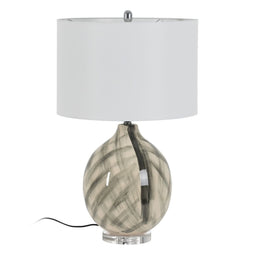 Bureaulamp Wit Zwart Metaal Keramisch Kristal 60 W 220-240 V 45 x 45 x 73 cm
