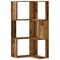 Hoekboekenkast 3-laags 50x50x102 cm bewerkt hout oud houtkleur