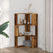 Hoekboekenkast 3-laags 50x50x102 cm bewerkt hout oud houtkleur