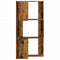 Hoekboekenkast 3-laags 50x50x102 cm bewerkt hout oud houtkleur