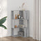 Hoekboekenkast 3-laags 50x50x102 cm bewerkt hout grijs sonoma