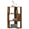 Hoekboekenkast 3-laags 50x50x102 cm bewerkt hout gerookt eiken