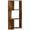 Hoekboekenkast 3-laags 50x50x102 cm bewerkt hout gerookt eiken