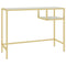 Computerbureau 100x36x74 cm glas wit en goudkleurig