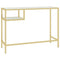 Computerbureau 100x36x74 cm glas wit en goudkleurig