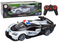 Bestuurbare politieauto - wit - 34 x 15.5 x 9 cm - lichteffecten