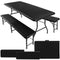 Camping picknicktafel - inklapbaar - zwart - 180x25x43cm