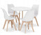 Eettafel en stoelen - 5-delig - wit - zelf te monteren