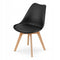 Eettafel en stoelen - 4 stuks - witte tafel - zwarte stoelen