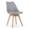 Eettafel met stoelen - 4 stuks - witte tafel - grijze stoelen