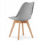 Eettafel met stoelen - 4 stuks - witte tafel - grijze stoelen