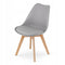 Eettafel met stoelen - 4 stuks - witte tafel - grijze stoelen