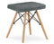 Houten krukje - set van 3 - grijs - 45.5 x 42.5 x 40.5 cm