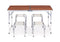 Inklapbare campingtafel - 120x60 cm - 4 stoelen - verstelbare hoogte