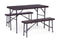 Klaptafel met banken - 120x70x74cm - 4 personen - rotan - bruin