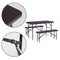 Klaptafel met banken - 120x70x74cm - 4 personen - rotan - bruin