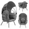 Loungestoel tuin - stalen constructie - 150kg max - opvouwbare luifel