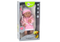 Levensechte babypop - roze jurk - beweegbare ledematen - incl speen en quilt