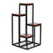 Plantenstandaard - 4 planken - metaal - 34x34x69,5 cm - donker