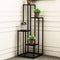 Plantenstandaard - 4 planken - metaal - 34x34x69,5 cm - donker