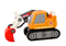 Rupsgraafmachine speelgoed - oranje - 30x19x13.5 cm - incl. gereedschap