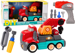 Speelgoed vrachtwagen - rood - 28x20x14 cm - met gereedschapset