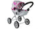 Speelgoed kinderwagen - grijs-roze - 57x35x54 cm - inklapbaar