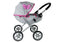 Speelgoed kinderwagen - grijs-roze - 57x35x54 cm - inklapbaar